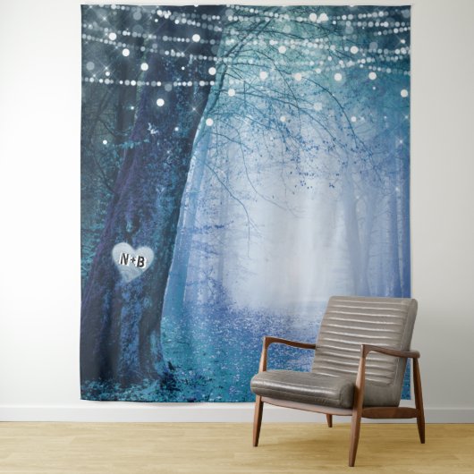 Evermore | Hintergrund des verzauberten Waldhochze Wandteppich (Beispiel)