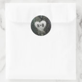 Evermore | Hochzeit der Fairy Forest Monogram Runder Aufkleber (Tasche)