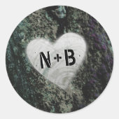 Evermore | Hochzeit der Fairy Forest Monogram Runder Aufkleber (Vorderseite)