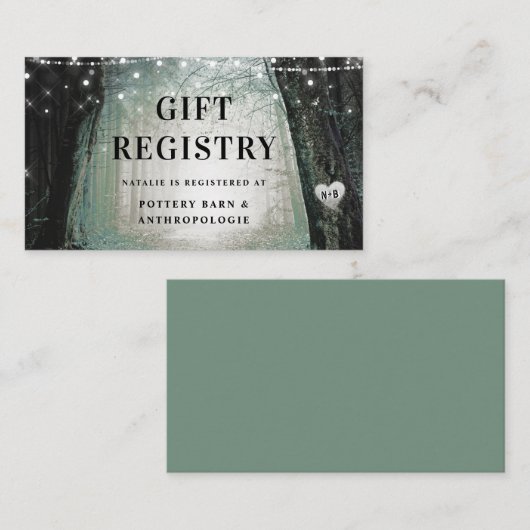 Evermore | Register der verzauberten Walddusche Begleitkarte (Vorne/Hinten)