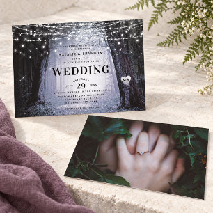 Evermore Verzauberter Feenwald Lila Hochzeit Einladung