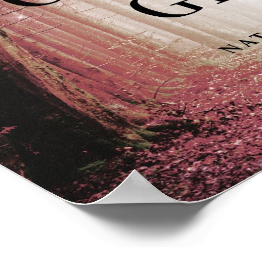 Evermore | Verzauberter Wald | Rosa Karten und Ges Poster (Ecke)