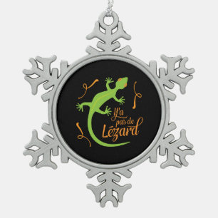 Everthings coole französischer Lehrer-lustige Schneeflocken Zinn-Ornament