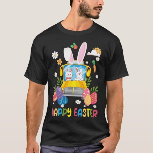 Every Bunny s Favorite School Bus Driver Happy Eas T-Shirt (Vorderseite)