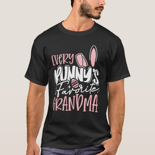 Every Bunny's Favorite Grandma Family Bunny Easter T-Shirt (Vorderseite)