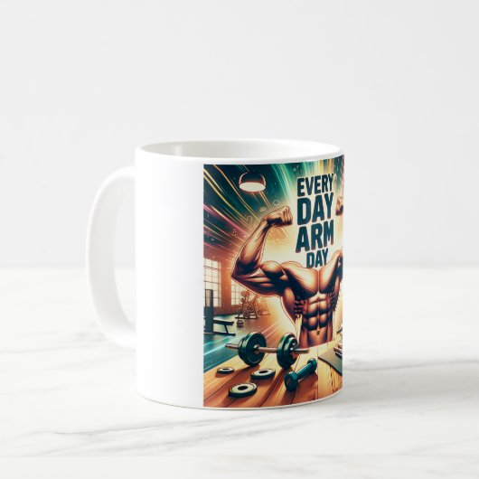 Every Day Arm Day mug Kaffeetasse (Vorderseite Links)