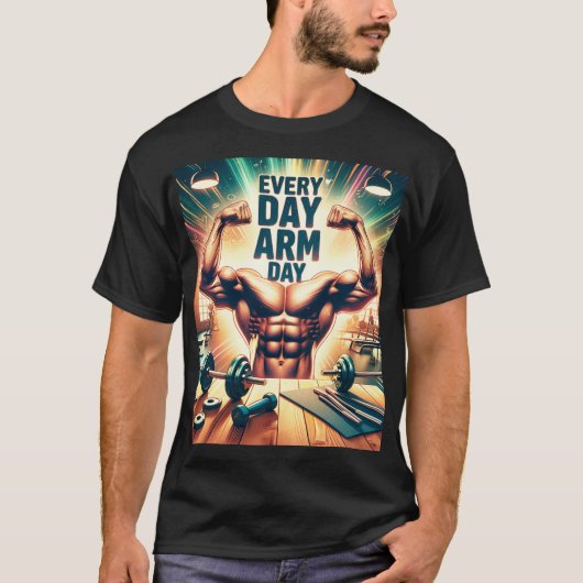 Every day Arm day Premium kwaliteit t-shirt (Vorderseite)