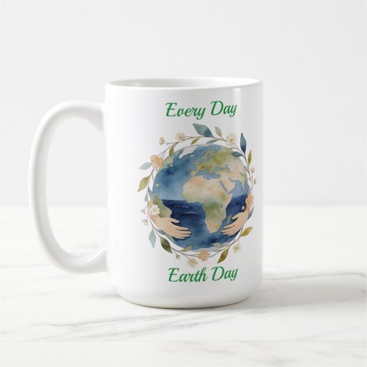 Every Day Earth Day Floral Globe With Hands Kaffeetasse (Links)