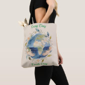 Every Day Earth Day Floral Globe With Hands Tasche (Von Nahem)
