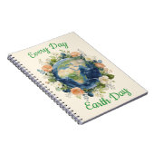 Every Day Earth Day Floral Wreath Earth Notizblock (Rechte Seite)