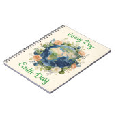 Every Day Earth Day Floral Wreath Earth Notizblock (Linke Seite)