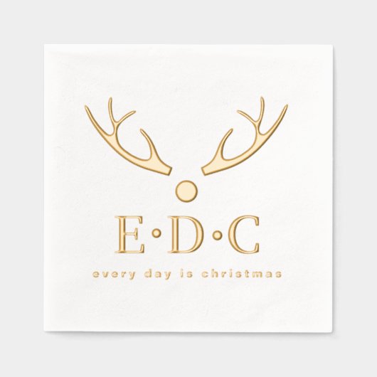 Every Day is Christmas Foil Stamped Napkins Servietten Mit Folie (Vorderseite)