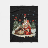 Every Knee Shall Bow Funny Nativity Scene Christma Fleecedecke (Vorderseite)