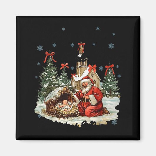 Every Knee Shall Bow Funny Nativity Scene Christma Magnet (Vorne)