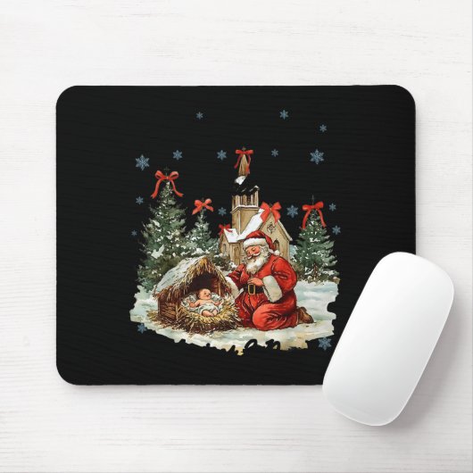 Every Knee Shall Bow Funny Nativity Scene Christma Mousepad (Mit Mouse)