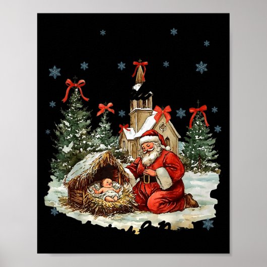 Every Knee Shall Bow Funny Nativity Scene Christma Poster (Vorne)