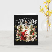 Every Knee Shall Bow Jesus Birth Christian Santa C Karte (Gelbe Blume)