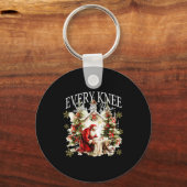 Every Knee Shall Bow Jesus Birth Christian Santa C Schlüsselanhänger (Vorderseite)