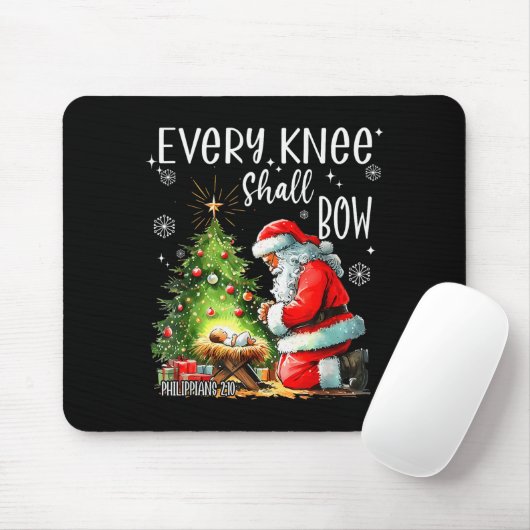 Every Knee Shall Bow, Kneeling Santa Baby Jesus Ch Mousepad (Mit Mouse)