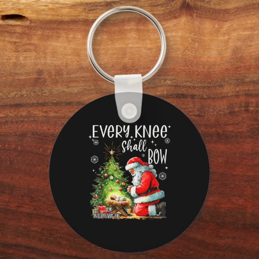 Every Knee Shall Bow, Kneeling Santa Baby Jesus Ch Schlüsselanhänger (Vorderseite)
