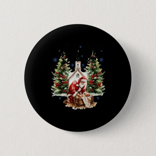 Every Knee Shall Bow Religious Christian Santa Chr Button (Vorderseite)