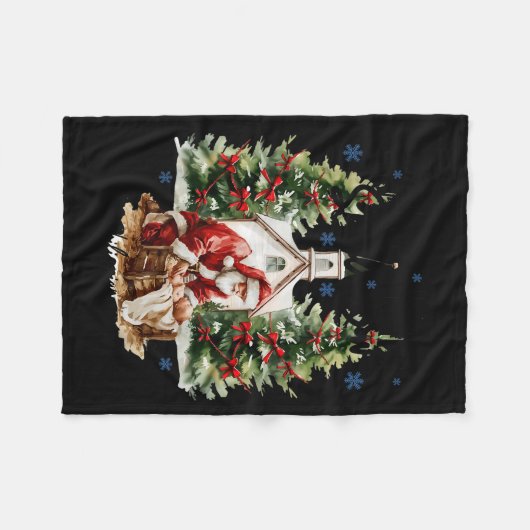 Every Knee Shall Bow Religious Christian Santa Chr Fleecedecke (Vorderseite (Horizontal))