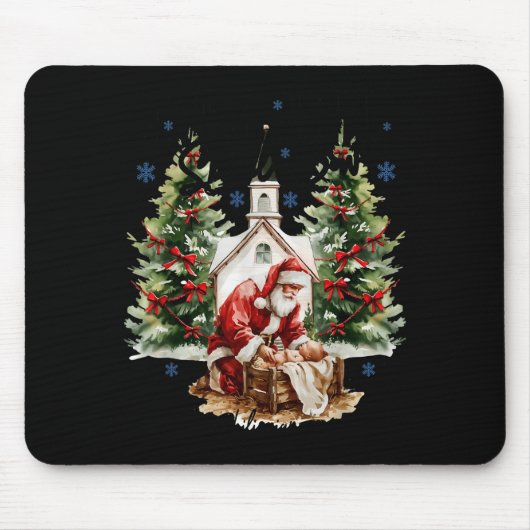 Every Knee Shall Bow Religious Christian Santa Chr Mousepad (Vorne)