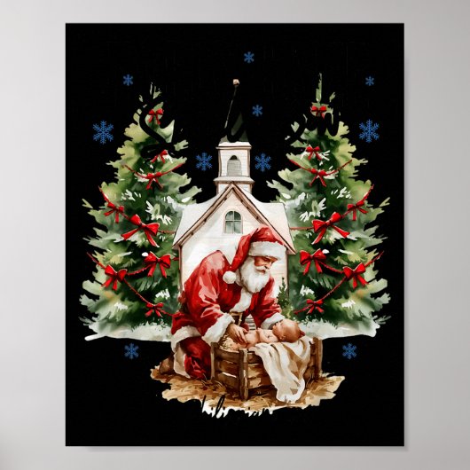 Every Knee Shall Bow Religious Christian Santa Chr Poster (Vorne)