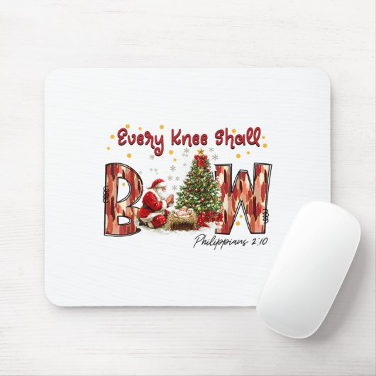 Every Knee Shall Bow Santa And Baby Jesus  Mousepad (Mit Mouse)
