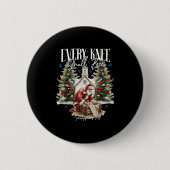 Every Knee Shall Bow Santa Christmas Nativity Scen Button (Vorderseite)