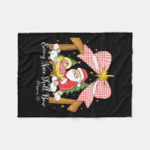 Every Knee Shall Bow Santa Christmas Nativity Scen Fleecedecke (Vorderseite (Horizontal))