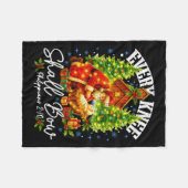 Every Knee Shall Bow Santa Christmas Nativity Scen Fleecedecke (Vorderseite (Horizontal))