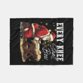 Every Knee Shall Bow Santa Christmas Nativity Scen Fleecedecke (Vorderseite (Horizontal))
