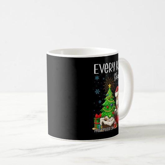 Every Knee Shall Bow Santa Christmas Nativity Scen Kaffeetasse (VorderseiteRechts)