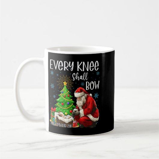 Every Knee Shall Bow Santa Christmas Nativity Scen Kaffeetasse (Links)