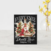 Every Knee Shall Bow Santa Christmas Nativity Scen Karte (Gelbe Blume)