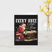 Every Knee Shall Bow Santa Christmas Nativity Scen Karte (Gelbe Blume)