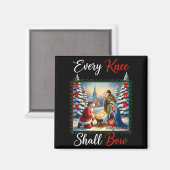 Every Knee Shall Bow Santa Christmas Nativity Scen Magnet (Vorderseite/Rückseite)