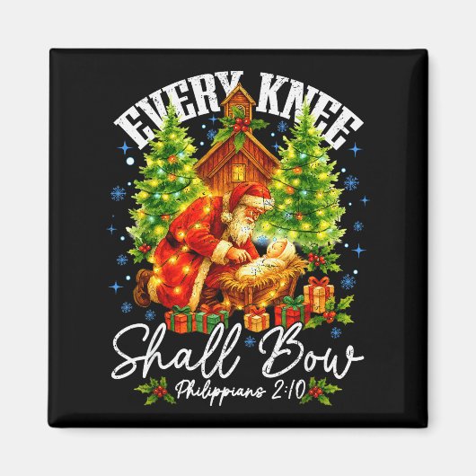 Every Knee Shall Bow Santa Christmas Nativity Scen Magnet (Vorne)