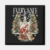 Every Knee Shall Bow Santa Christmas Nativity Scen Magnet (Vorne)