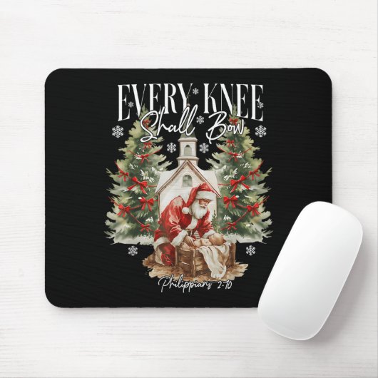 Every Knee Shall Bow Santa Christmas Nativity Scen Mousepad (Mit Mouse)