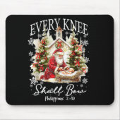 Every Knee Shall Bow Santa Christmas Nativity Scen Mousepad (Vorne)