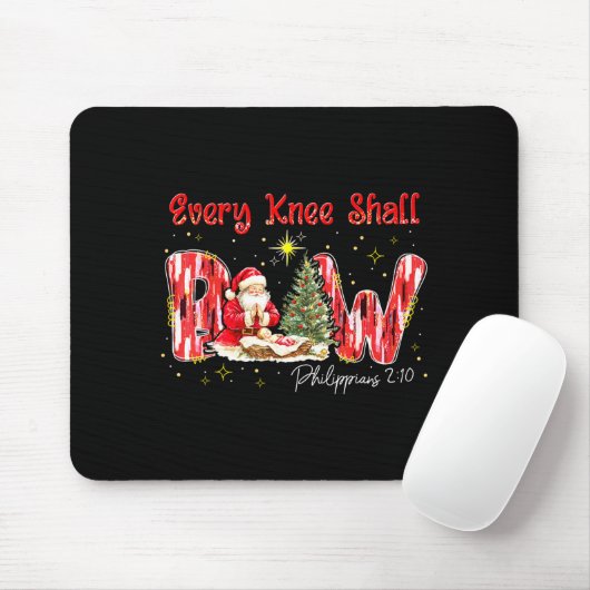 Every Knee Shall Bow Santa Christmas Nativity Scen Mousepad (Mit Mouse)