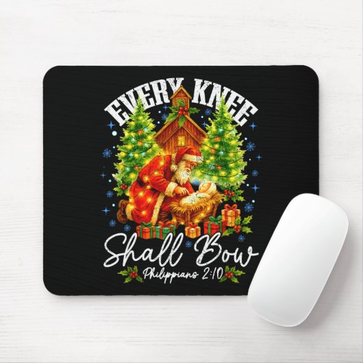 Every Knee Shall Bow Santa Christmas Nativity Scen Mousepad (Mit Mouse)