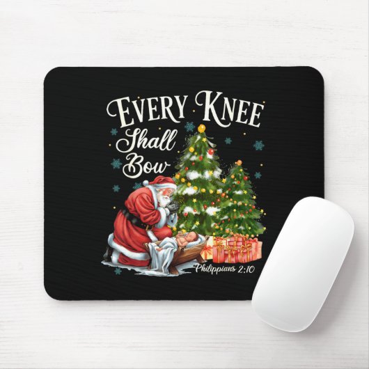 Every Knee Shall Bow Santa Christmas Nativity Scen Mousepad (Mit Mouse)
