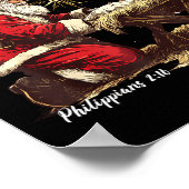 Every Knee Shall Bow Santa Christmas Nativity Scen Poster (Ecke)