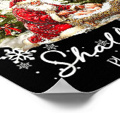 Every Knee Shall Bow Santa Christmas Nativity Scen Poster (Ecke)