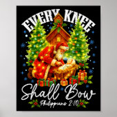 Every Knee Shall Bow Santa Christmas Nativity Scen Poster (Vorne)