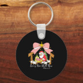 Every Knee Shall Bow Santa Christmas Nativity Scen Schlüsselanhänger (Vorderseite)