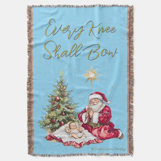 Every Knee Shall Bow Throw Blanket Decke (Vorderseite Vertikal)